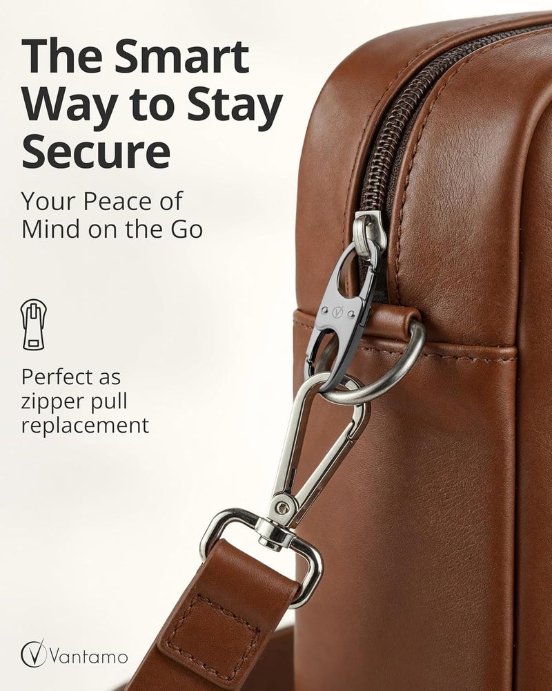 Vantamo Premium 4 Zipper Clips Anti Theft for Backpack, Luggage & Purse, Pull Replacement Zipper Locks, Purse Clip for Travel - Image 2